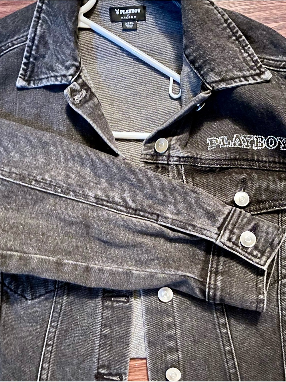 PLAYBOY Washed Black Denim Jacket